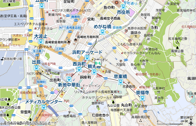 眼鏡市場長崎浜町(00385)付近の地図